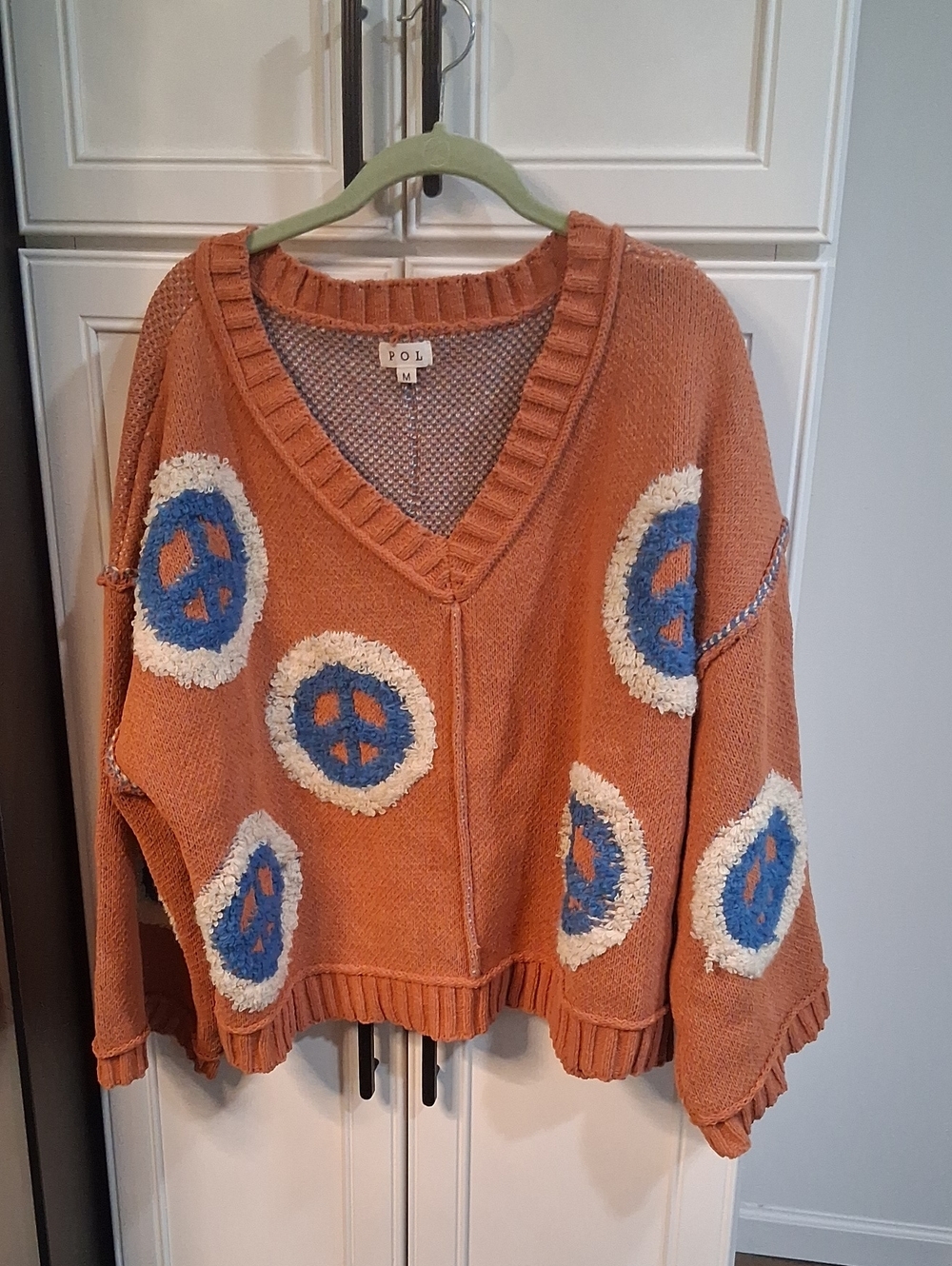 POL Peace Sign Sweater Size Medium - Picture 4 of 8